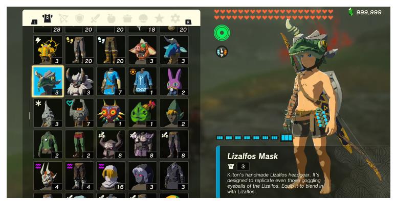 Zelda: Tears of the Kingdom все снаряжение